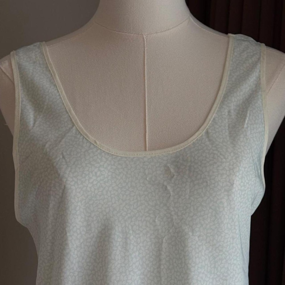 Colette White Textured Slip Dress Minimalist Sleeveless Scoop Neck Size 95